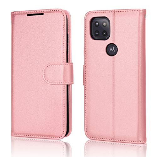 [Wallet Case] Protective Cover with Cash & Card Holder, Stand and Wrist Strap For Motorola Moto G9 Power