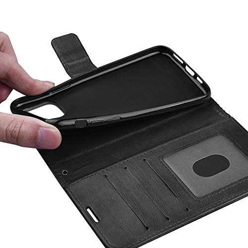 [Wallet Case] Protective Cover with Cash & Card Holder, Stand and Wrist Strap For Apple iPhone 11 Pro Max