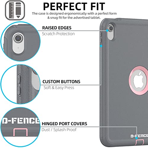 [D-FENCE Case] Tough & Rugged Smart Case For Apple iPad 11th & 10th Generation, iPad 2025 / 2022