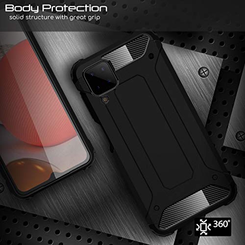 [Tough Armoured Case] ShockProof Dual-Layer Protective Heavy Duty Cover for Samsung Galaxy A12