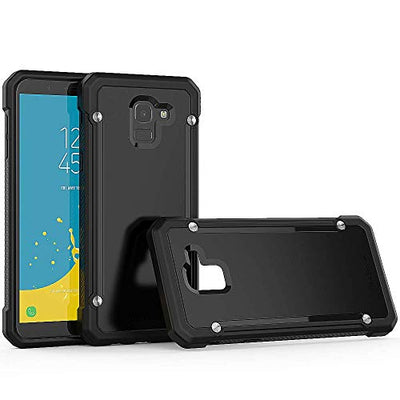 [Fusion Armour Case] Premium Hybrid Tough Heavy Duty, Rugged, Clear Back Bumper Case for Samsung Galaxy J6 2018