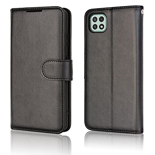 [Wallet Case] Protective Cover with Cash & Card Holder, Stand and Wrist Strap For Samsung Galaxy A22 5G