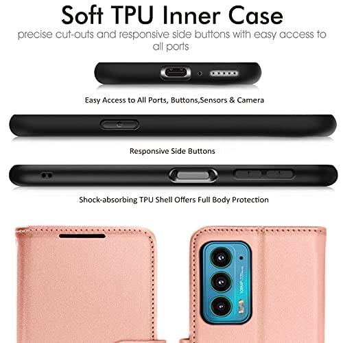 [Wallet Case] Protective Cover with Cash & Card Holder, Stand and Wrist Strap For Motorola Moto Edge 20