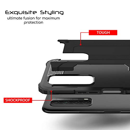 [Tough Armoured Case] ShockProof Dual-Layer Protective Heavy Duty Cover for Huawei P Smart 2021