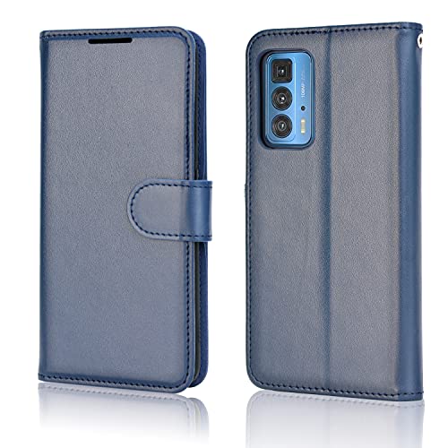 [Wallet Case] Protective Cover with Cash & Card Holder, Stand and Wrist Strap For Motorola Moto Edge 20 Pro