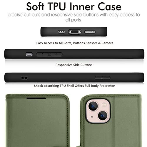 [Wallet Case] Protective Cover with Cash & Card Holder, Stand and Wrist Strap For Apple iPhone 13
