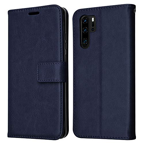 [Wallet Case] Protective Cover with Cash & Card Holder, Stand and Wrist Strap For Huawei P30 Pro