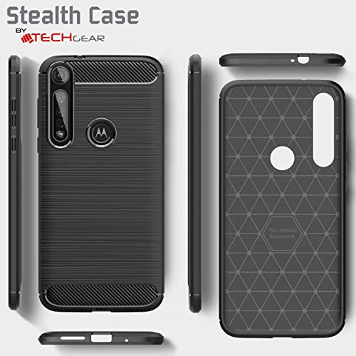 [Stealth Case] Motorola Moto G8 Plus Soft Protective Slim Cover with Carbon Fibre Detailing