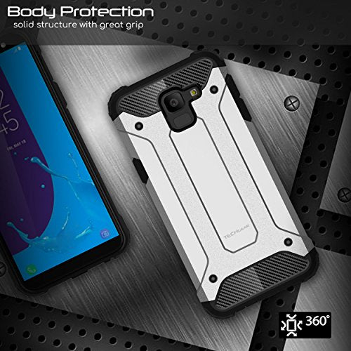 [Tough Armoured Case] ShockProof Dual-Layer Protective Heavy Duty Cover for Samsung Galaxy J6 2018