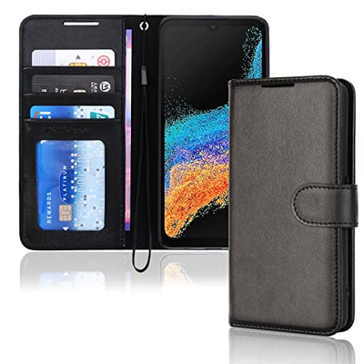 [Wallet Case] Protective Cover with Cash & Card Holder, Stand and Wrist Strap For Samsung Galaxy XCover 6 Pro