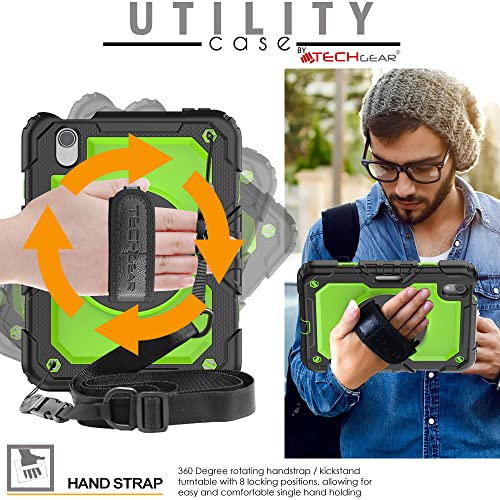 [UTILITY Case] Full Body Shockproof Case with Stand, Hand & Shoulder Strap for Apple iPad Mini 7 / Mini 6 8.3" [7th / 6th Generation]