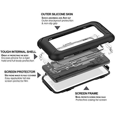 [Contender Case] Samsung Galaxy S9 Plus Heavy Duty Case with Built-in Screen Protector, 360 [Full Body] Protective Cover with Kick Stand