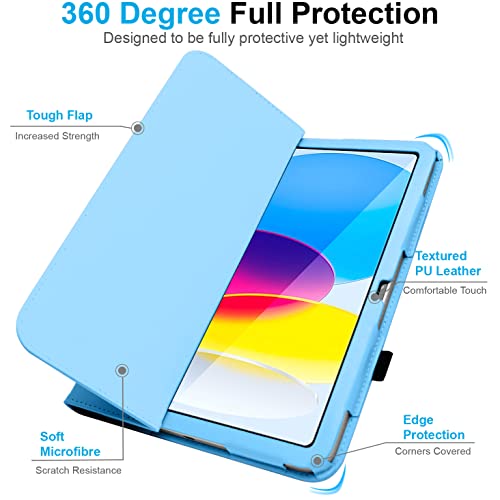 [Folio Case] Smart Cover Stand with Auto Sleep/Wake & Hand Strap For Apple iPad 11th & 10th Generation, iPad 2025 / 2022