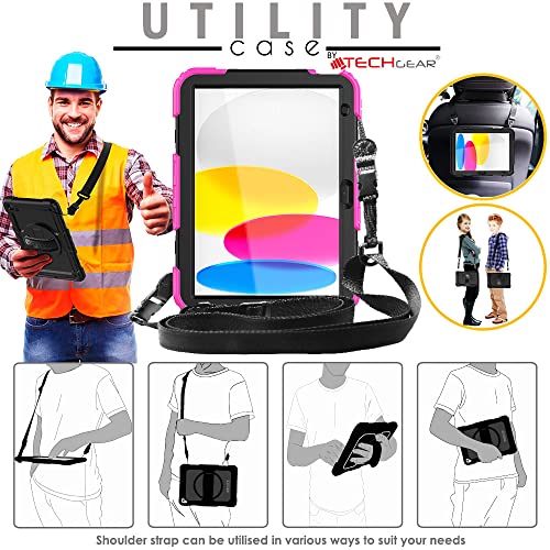 [UTILITY Case] Full Body Shockproof Case with Stand, Hand & Shoulder Strap for Apple iPad 11th & 10th Generation, iPad 2025 / 2022