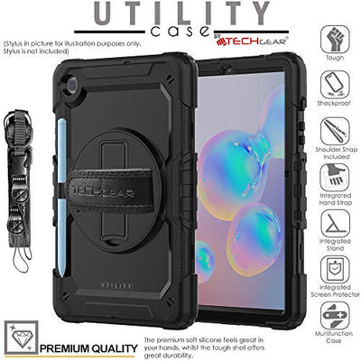 [UTILITY Case] Full Body Shockproof Case with Stand, Hand & Shoulder Strap for Samsung Galaxy Tab S6 Lite 10.4" (SM-P610 / P613 / P615 / P619)