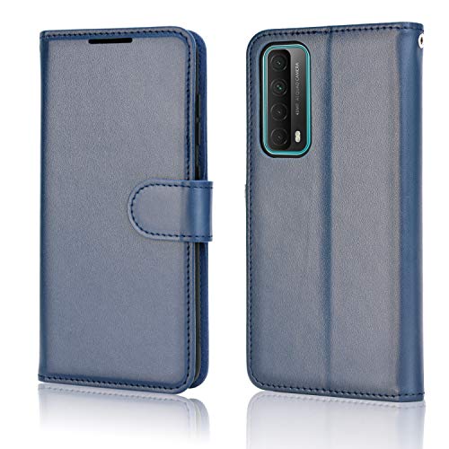 [Wallet Case] Protective Cover with Cash & Card Holder, Stand and Wrist Strap For Huawei P Smart 2021