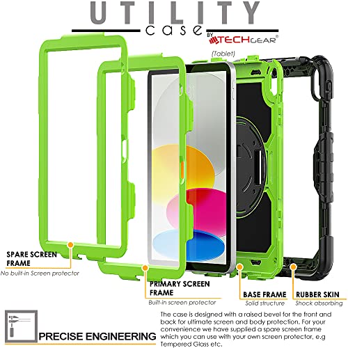 [UTILITY Case] Full Body Shockproof Case with Stand, Hand & Shoulder Strap for Apple iPad 11th & 10th Generation, iPad 2025 / 2022