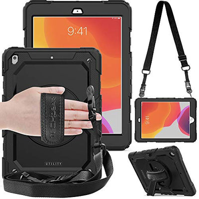[UTILITY Case] Full Body Shockproof Case with Stand, Hand & Shoulder Strap for Apple iPad 10.2" 2021 - 2019 [9th/8th/7th Generation]