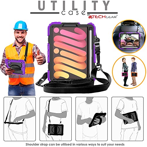 [UTILITY Case] Full Body Shockproof Case with Stand, Hand & Shoulder Strap for Apple iPad Mini 7 / Mini 6 8.3" [7th / 6th Generation]