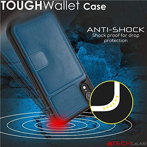Tough Armoured Wallet 360 ShockProof Case with Card Slots & Stand for Apple iPhone XR