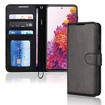 [Wallet Case] Protective Cover with Cash & Card Holder, Stand and Wrist Strap For Samsung Galaxy S20 FE