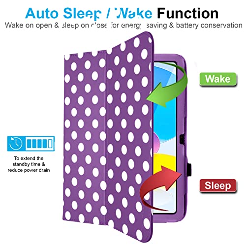 [Folio Case] Smart Cover Stand with Auto Sleep/Wake & Hand Strap For Apple iPad 11th & 10th Generation, iPad 2025 / 2022