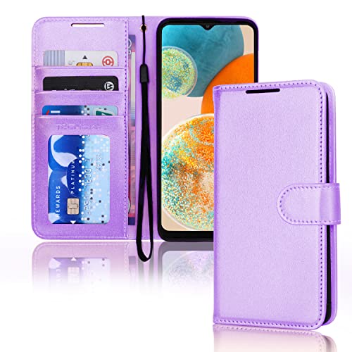 [Wallet Case] Protective Cover with Cash & Card Holder, Stand and Wrist Strap For Samsung Galaxy A23 5G