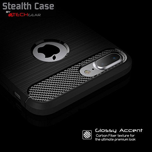[Stealth Case] iPhone 8 Plus Soft Protective Slim Cover with Carbon Fibre Detailing