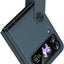 Samsung Galaxy Z Flip 4 / Flip 3 Case, Z Flip 4/3 Leather Case with Leather Finger Holder, Hard PC Shockproof Protective Bumper Case