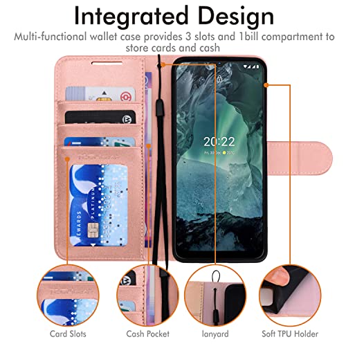 [Wallet Case] Protective Cover with Cash & Card Holder, Stand and Wrist Strap For Nokia G11 / G21