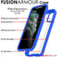 [Fusion Armour Case] Premium Slim Hybrid Tough Heavy Duty, Clear Back Bumper Case for iPhone 11 Pro
