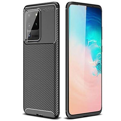 [CarbonFlex Case] Premium Shockproof Soft Slim Cover with Carbon Fibre Effect For Samsung  Galaxy S20 Ultra