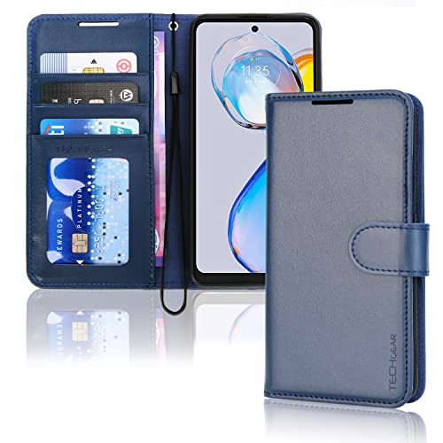 [Wallet Case] Protective Cover with Cash & Card Holder, Stand and Wrist Strap For Motorola Moto E32