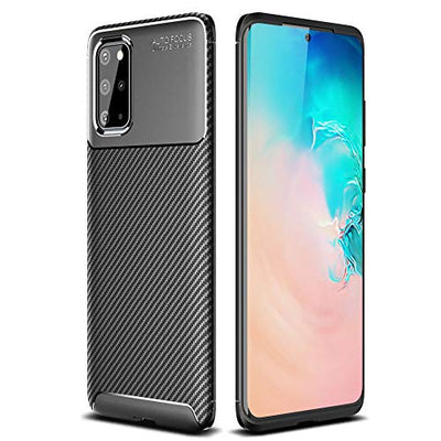 [CarbonFlex Case] Premium Shockproof Soft Slim Cover with Carbon Fibre Effect For Samsung  Galaxy S20 Plus