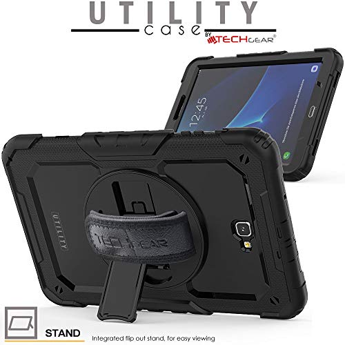 [UTILITY Case] Full Body Shockproof Case with Stand, Hand & Shoulder Strap for Samsung Galaxy Tab A 10.1" (SM-T580)
