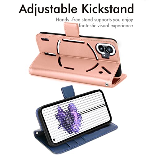 [Wallet Case] Protective Cover with Cash & Card Holder, Stand and Wrist Strap For Nothing Phone 1