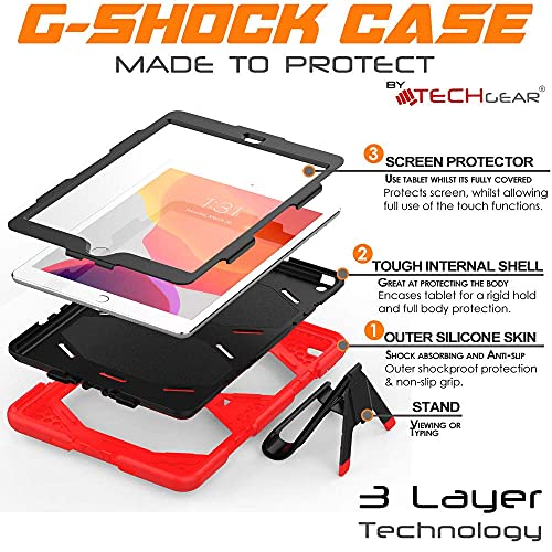 [G-SHOCK Case] Heavy Duty Long Survival Screen Protector Case for iPad 10.2" 2021, 2020, 2019 [9th/8th/7th Generation]