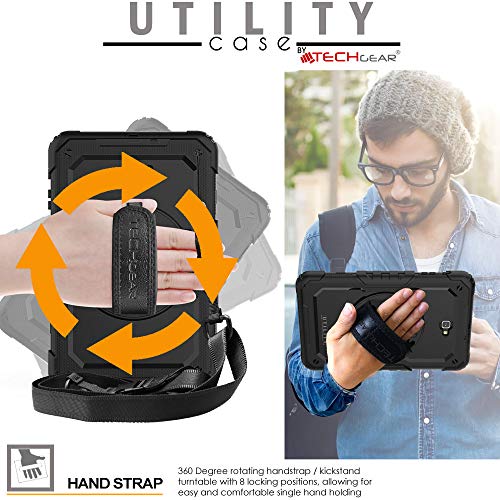[UTILITY Case] Full Body Shockproof Case with Stand, Hand & Shoulder Strap for Samsung Galaxy Tab A 10.1" (SM-T580)