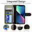 [Wallet Case] Protective Cover with Cash & Card Holder, Stand and Wrist Strap For Apple iPhone 13