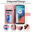 [Wallet Case] Protective Cover with Cash & Card Holder, Stand and Wrist Strap For Motorola Moto E7