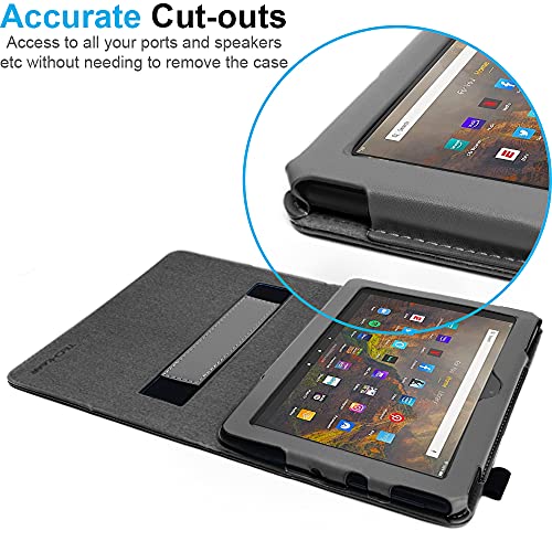 [Folio Case] Smart Cover Stand with Auto Sleep/Wake & Hand Strap For Amazon Fire HD 10" / HD 10" Plus (2021/11th Generation)