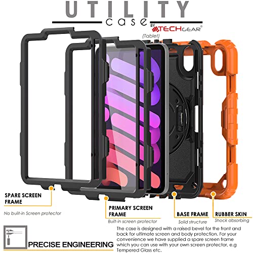 [UTILITY Case] Full Body Shockproof Case with Stand, Hand & Shoulder Strap for Apple iPad Mini 7 / Mini 6 8.3" [7th / 6th Generation]