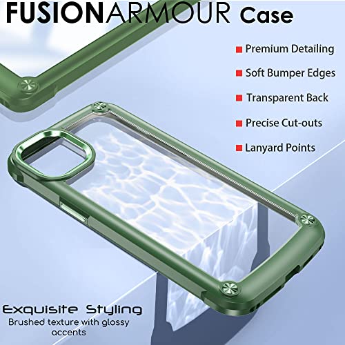 [Fusion Armour Case] Premium Hybrid Tough Heavy Duty, Rugged, Clear Back Bumper Case for Apple iPhone 14 Pro Max 6.7"