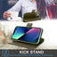 [Leather Wallet Case] Genuine Leather [RFID Blocking] Magnetic Flip Case with Card & Slots and Stand For iPhone 13 6.1"