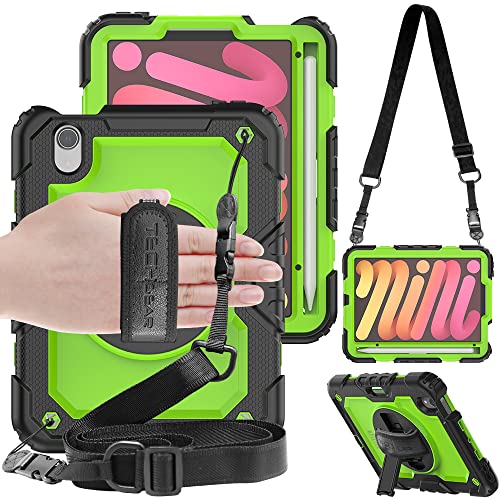 [UTILITY Case] Full Body Shockproof Case with Stand, Hand & Shoulder Strap for Apple iPad Mini 7 / Mini 6 8.3" [7th / 6th Generation]