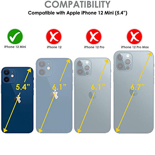 [Fusion Armour Case] Premium Slim Hybrid Tough Heavy Duty, Clear Back Bumper Case for iPhone 12 Mini
