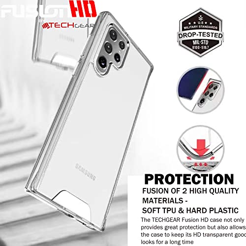 [Fusion HD Case] Shockproof Fused Gel Bumper & Hard Back Slim Clear Cover for Samsung Galaxy Galaxy S23 Ultra
