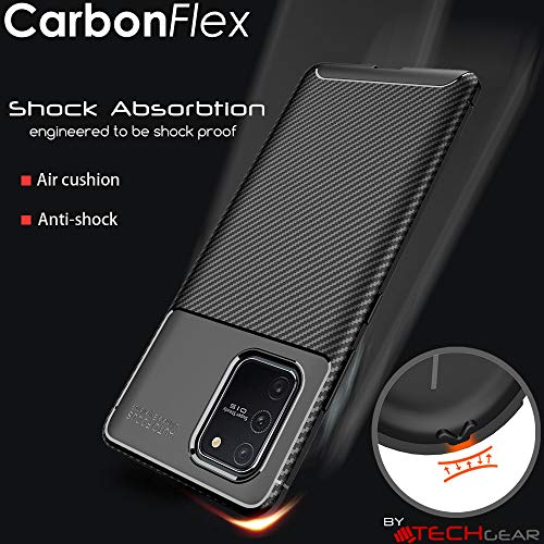 [CarbonFlex Case] Premium Shockproof Soft Slim Cover with Carbon Fibre Effect For Samsung  Galaxy S10 Lite