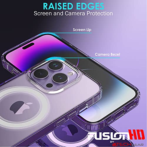 [Fusion HD Case] Shockproof Fused Gel Bumper & Hard Back Slim Clear Cover for iPhone 14 Pro
