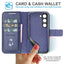 [Leather Wallet Case] Genuine Leather [RFID Blocking] Magnetic Flip Case with Card & Slots and Stand For Samsung Galaxy S23
